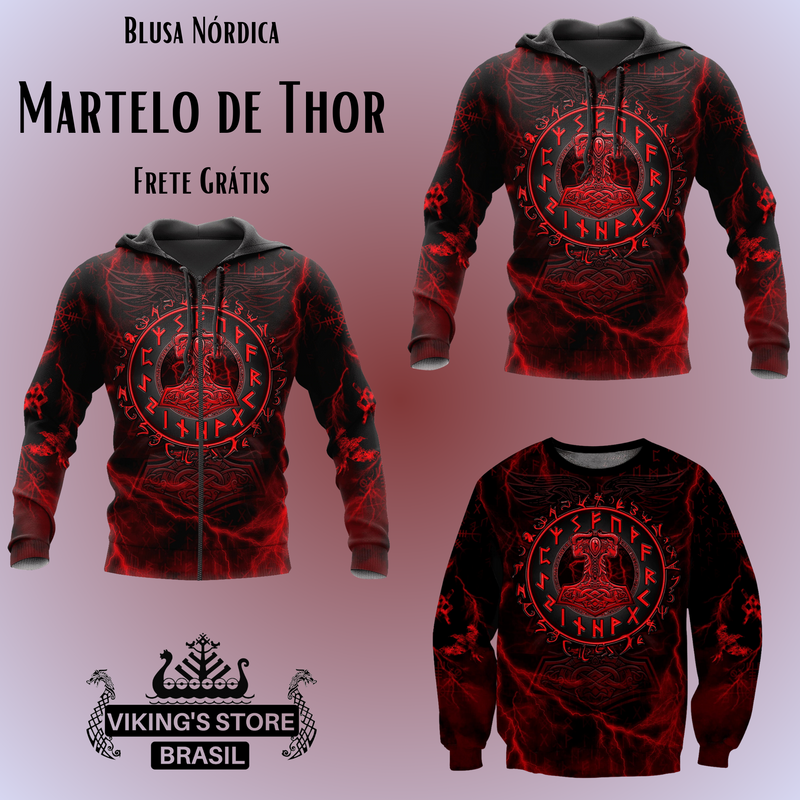 Blusa Nórdica Martelo de Thor