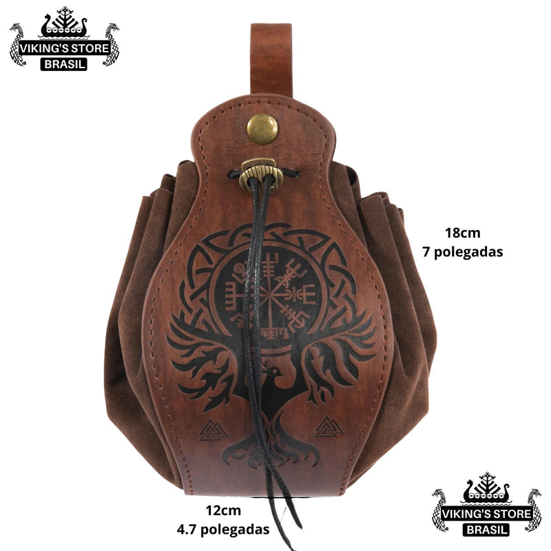 Bolsa Medieval Viking de Couro