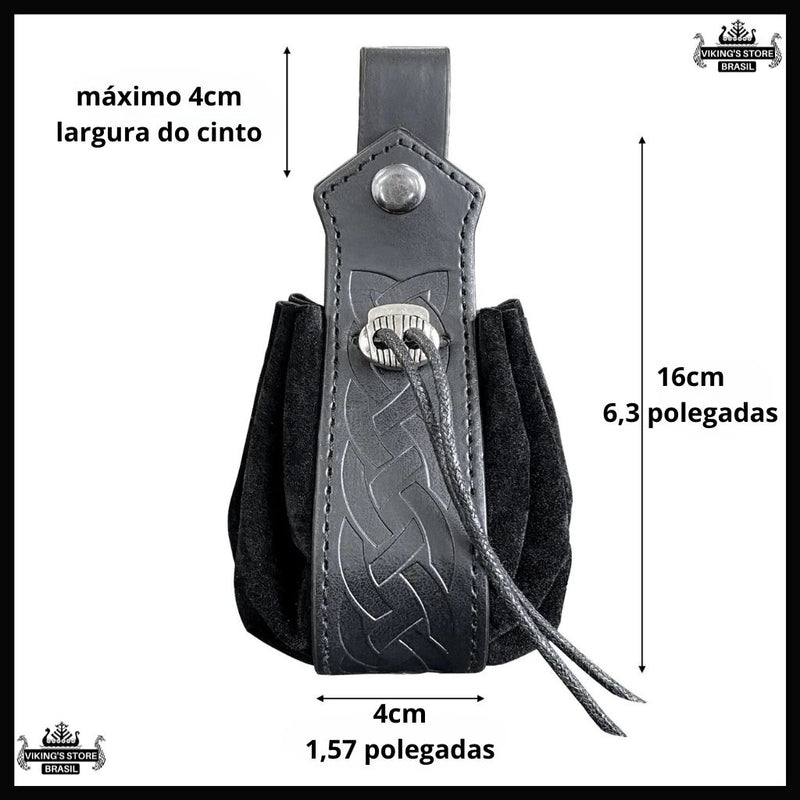 Bolsa Medieval Viking de Couro