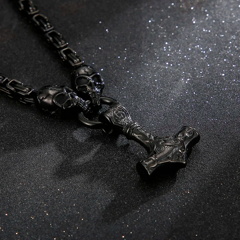 Colar Caveira Martelo Viking