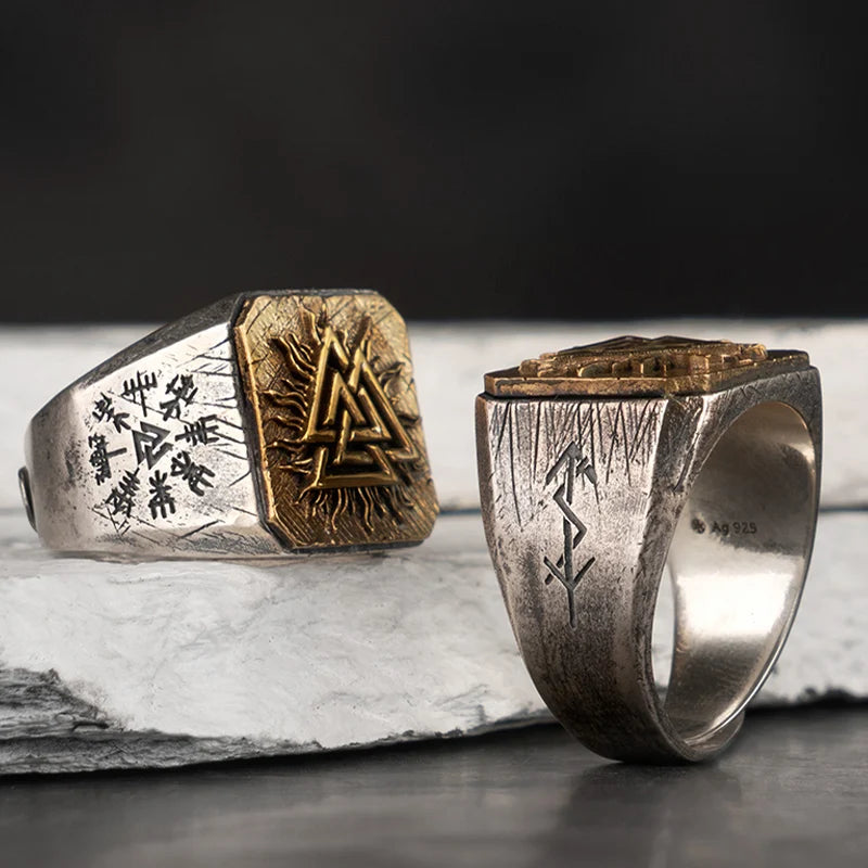 Anel Viking Valknut
