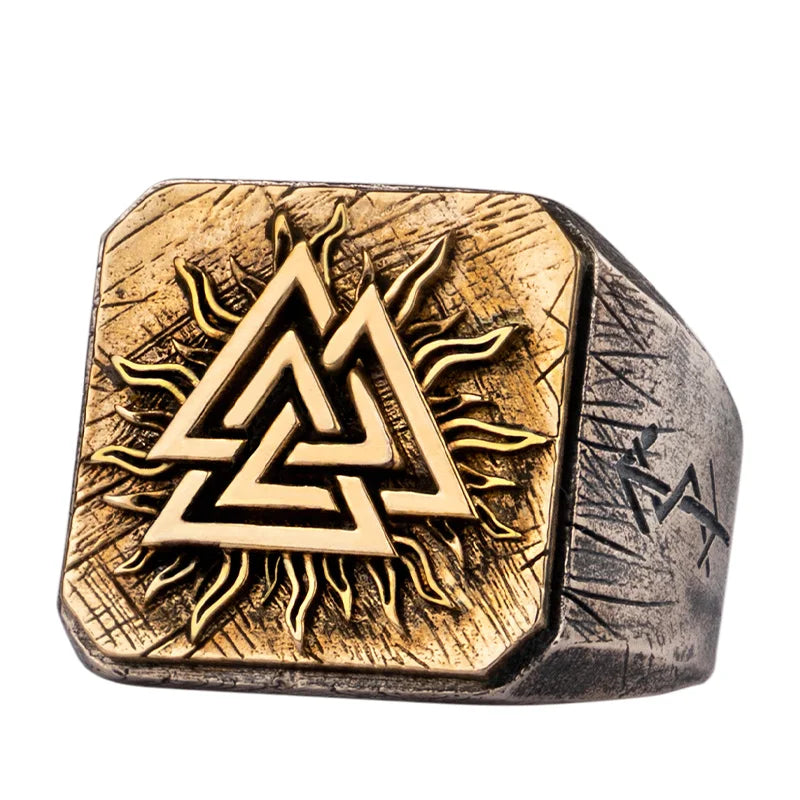 Anel Viking Valknut