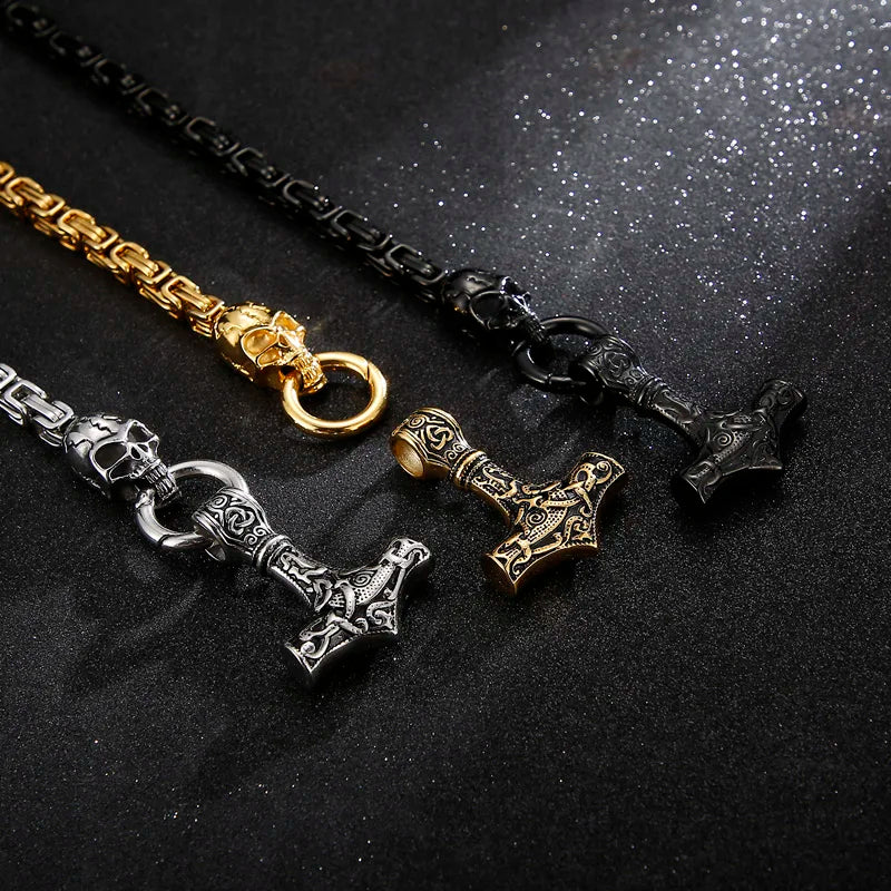 Colar Caveira Martelo Viking