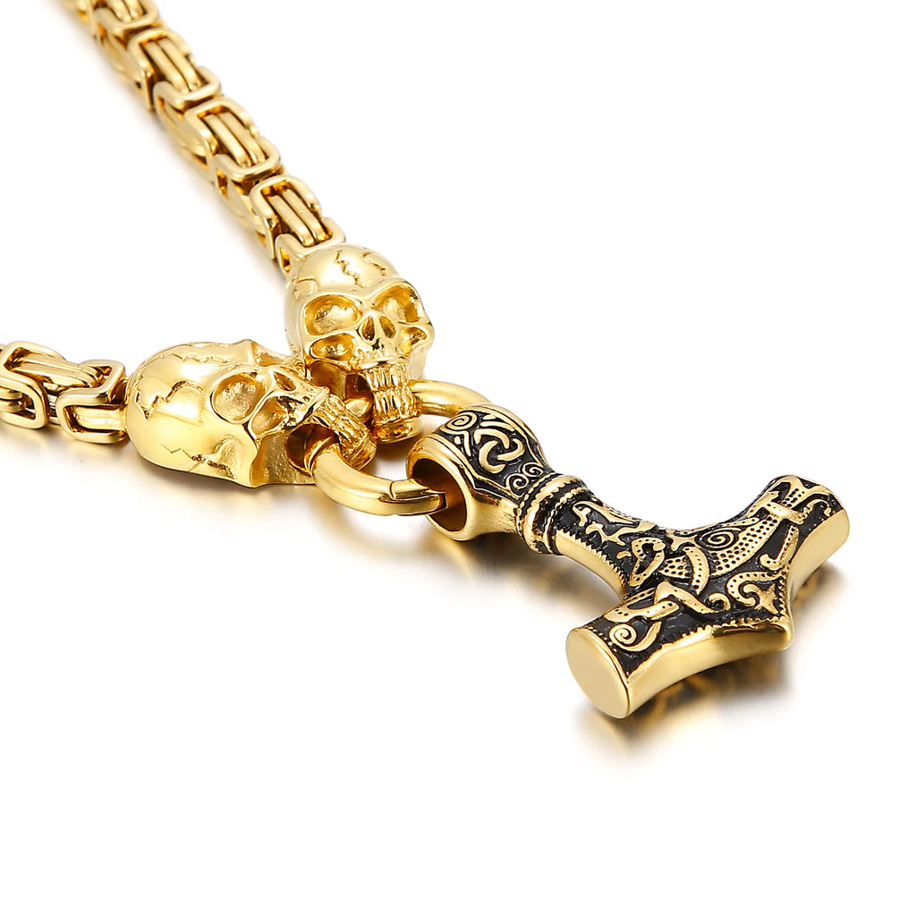 Colar Caveira Martelo Viking