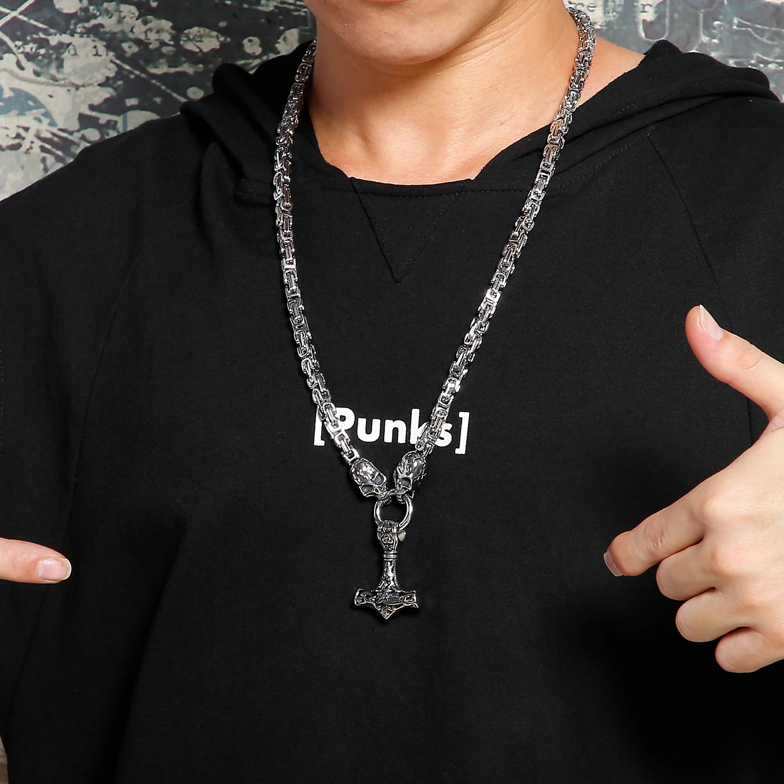 Colar Caveira Martelo Viking