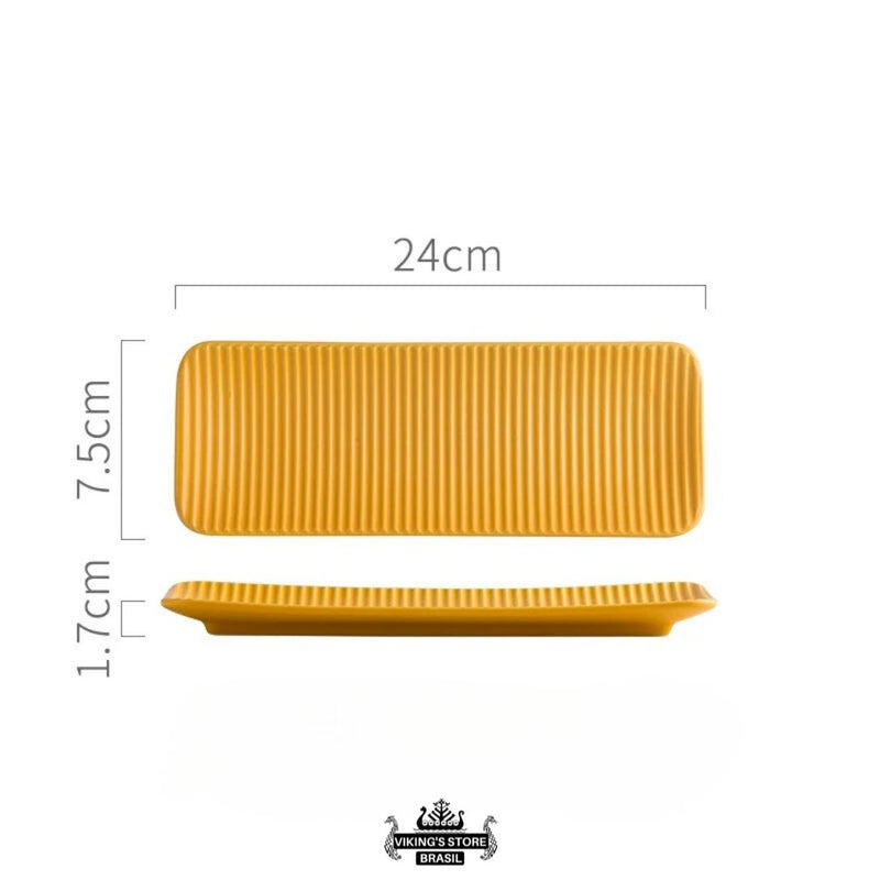 Prato Nórdico de Cerâmica Retangular