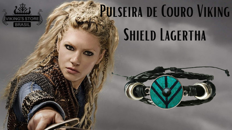 Pulseira de Couro Viking Shield Lagertha