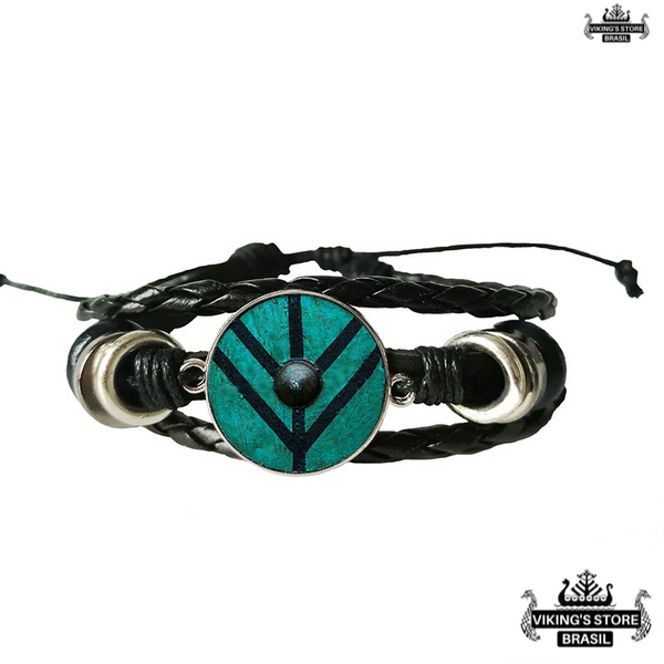 Pulseira de Couro Viking Shield Lagertha