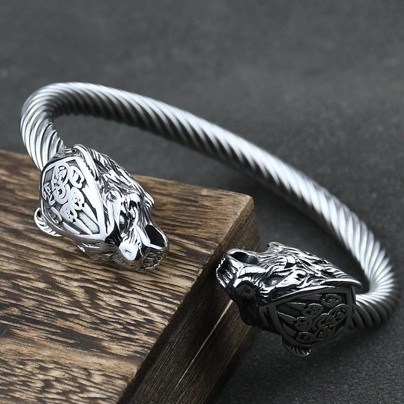 Pulseira Bracelete Viking Geri e Freki