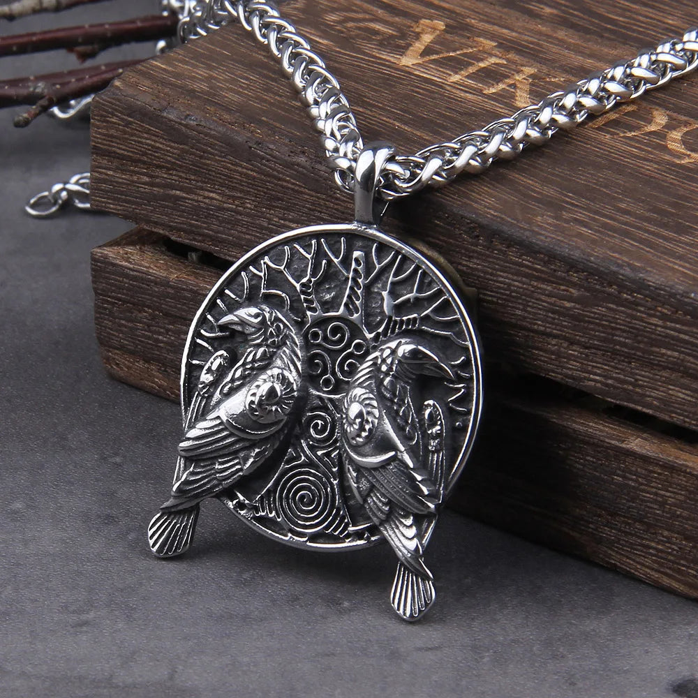 Colar Viking Huginn e Muninn