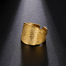 Anel Viking Yggdrasil Runas Ajustável