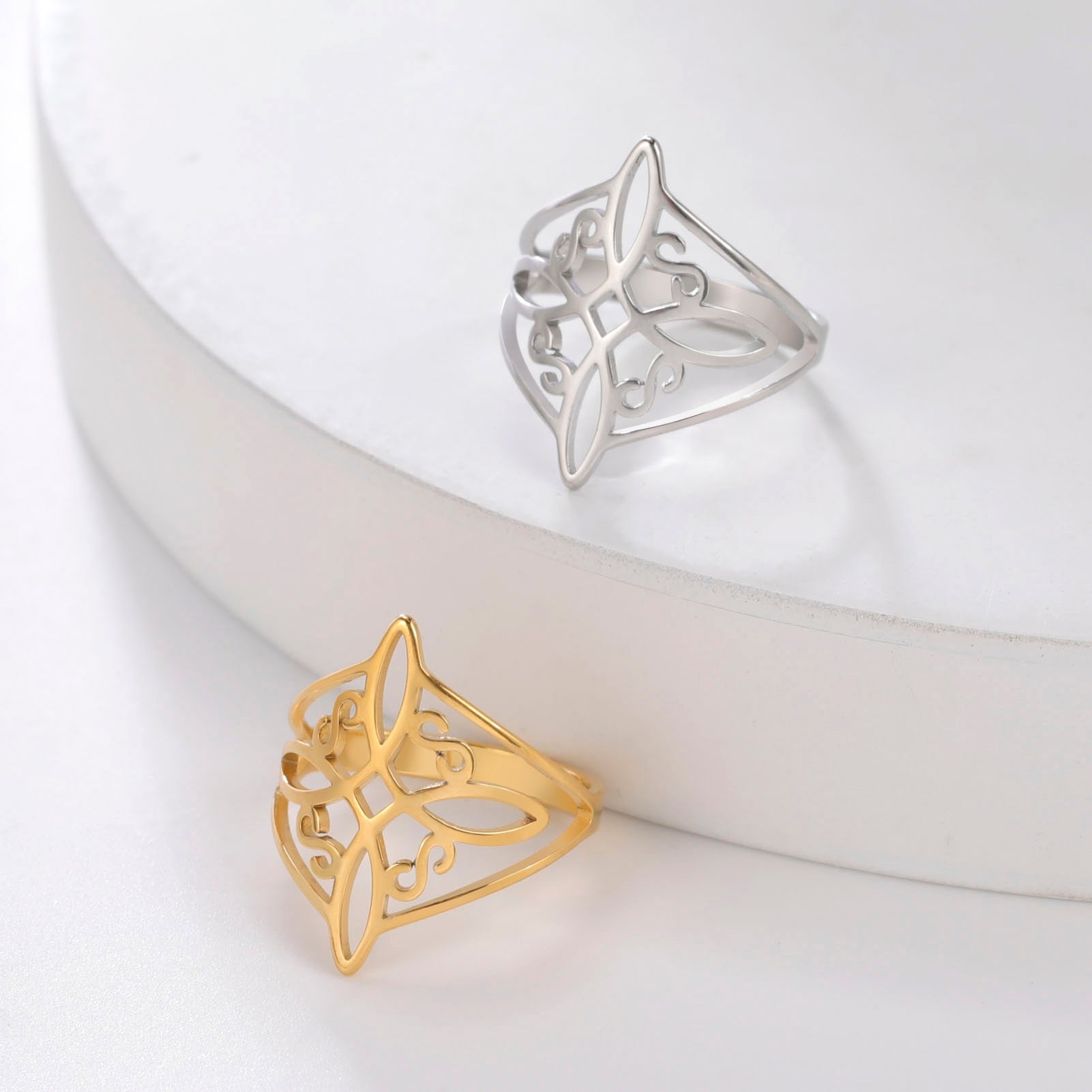 Anel Viking Cruz Wicca Feminino