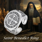 Anel Saint Benedict Prata