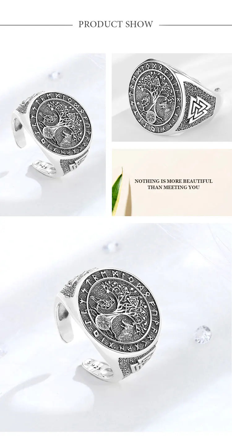 Anel Guardiões de Yggdrasil Prata