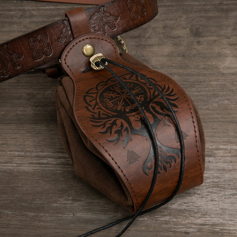 Bolsa Medieval Viking de Couro