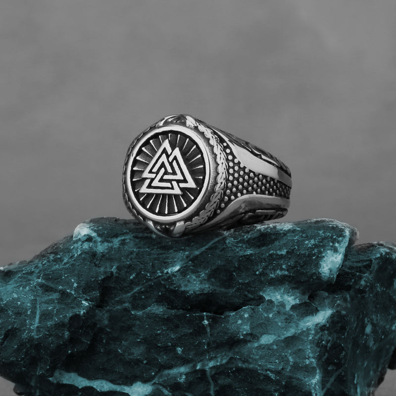 Anel Viking Valknut