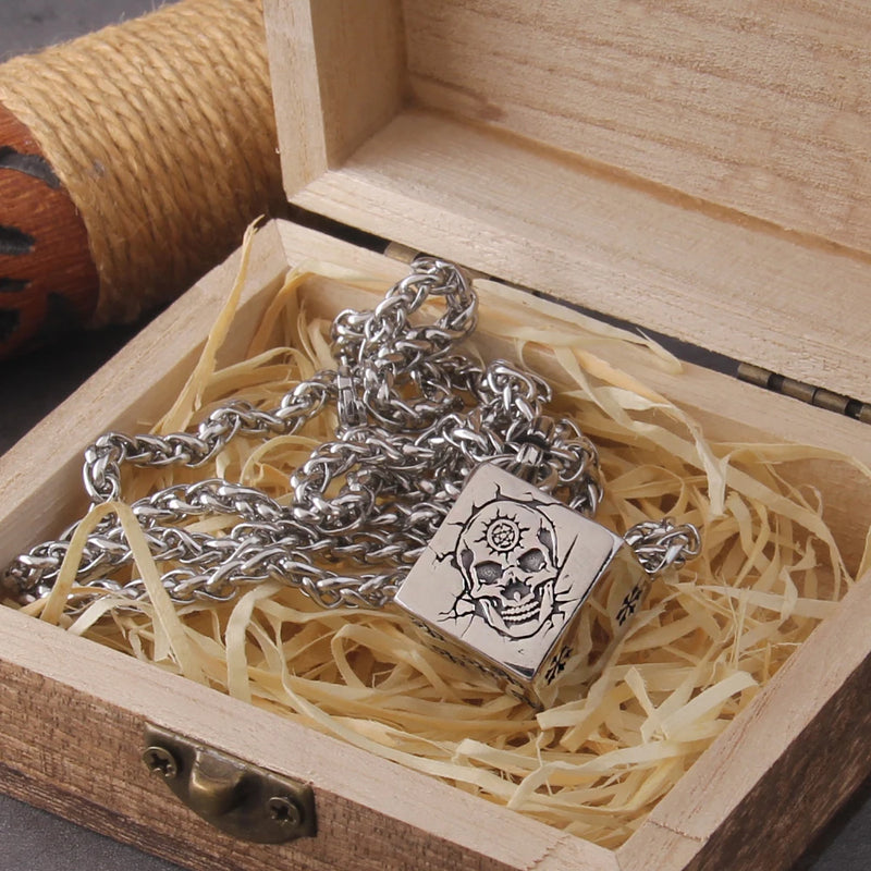 Colar Cubo Skull Viking