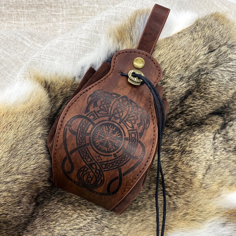 Bolsa Medieval Viking de Couro