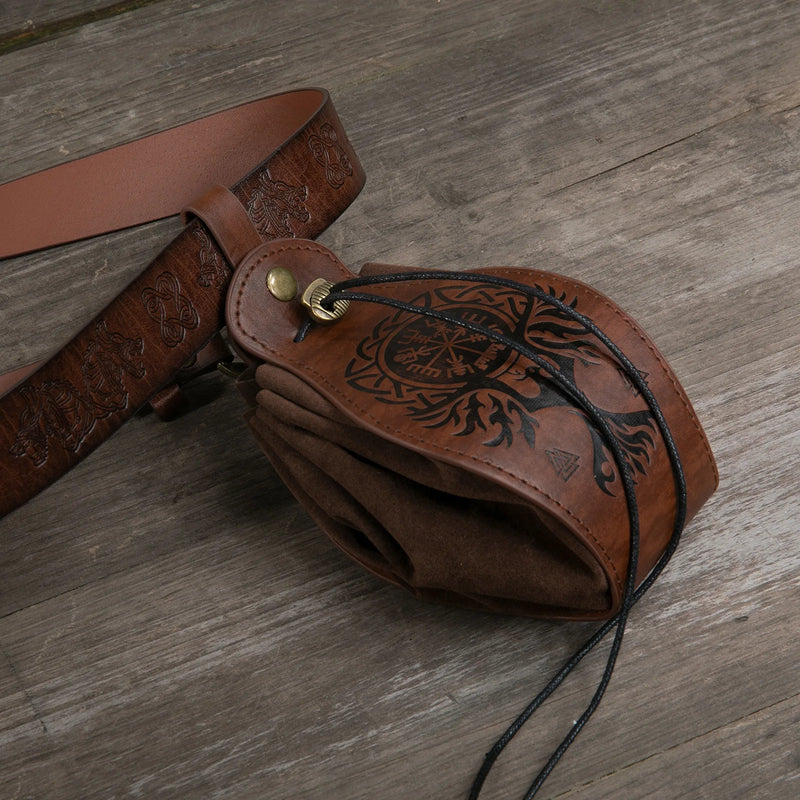 Bolsa Medieval Viking de Couro