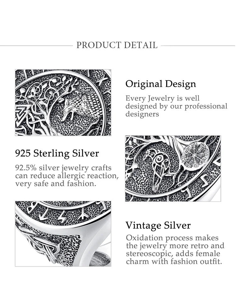 Anel Guardiões de Yggdrasil Prata