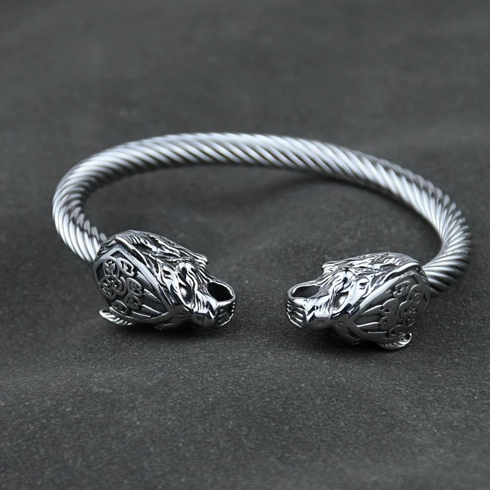 Pulseira Bracelete Viking Geri e Freki