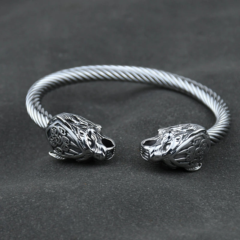 Pulseira Bracelete Viking Geri e Freki