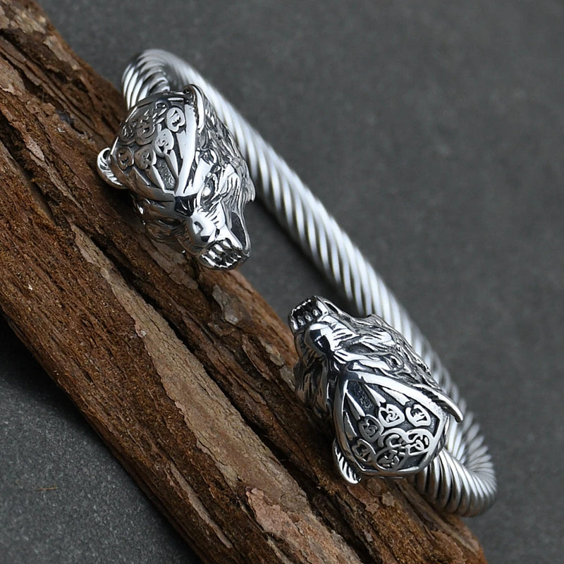 Pulseira Bracelete Viking Geri e Freki