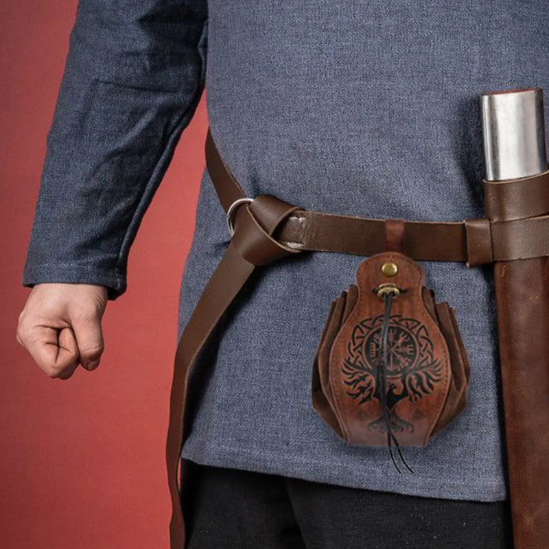 Bolsa Medieval Viking de Couro