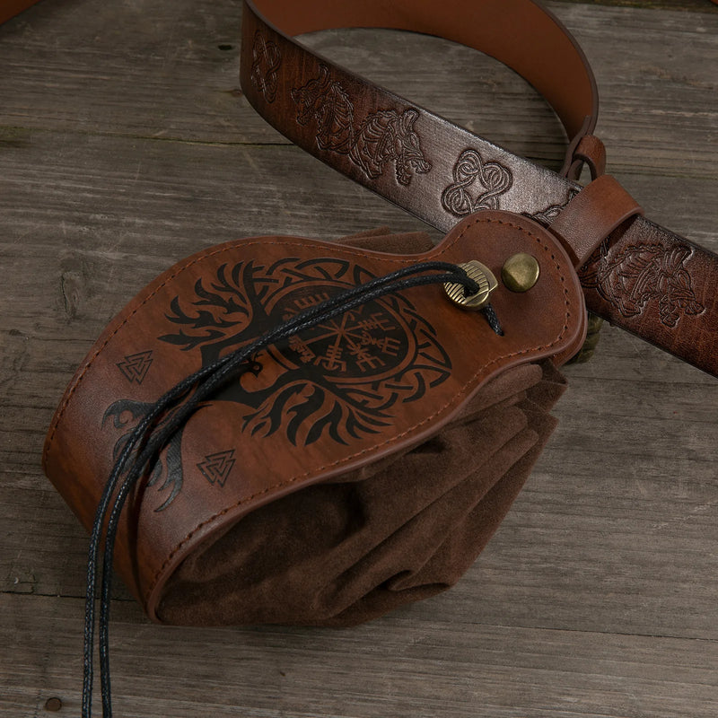 Bolsa Medieval Viking de Couro