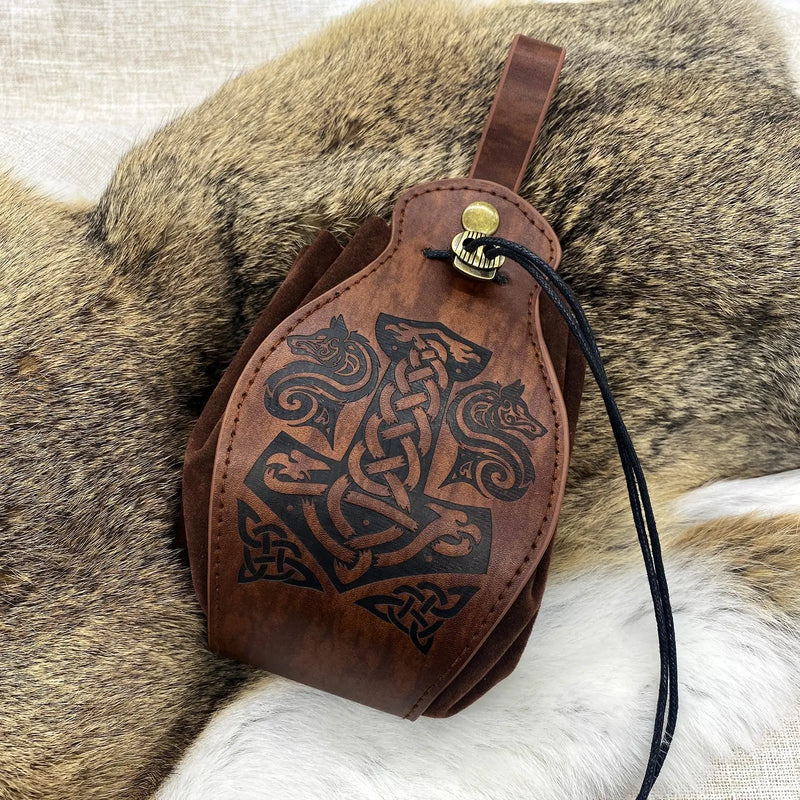 Bolsa Medieval Viking de Couro