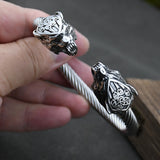 Pulseira Bracelete Viking Geri e Freki