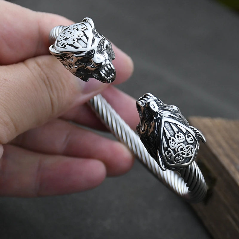 Pulseira Bracelete Viking Geri e Freki